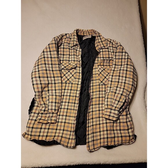 WILDERNESS GREEN PLAID INSULATED FLANNEL SHIRT JACKET XL - Picture 3 of 5